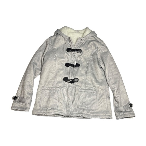 JiangWu Jackets & Blazers - Gray Fleece-lined Peacoat with Toggle Buttons Size Large